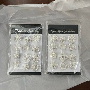 2 New Packs of Rhinestone Brooch Pins for Wedding Accessories Decorations Crafts